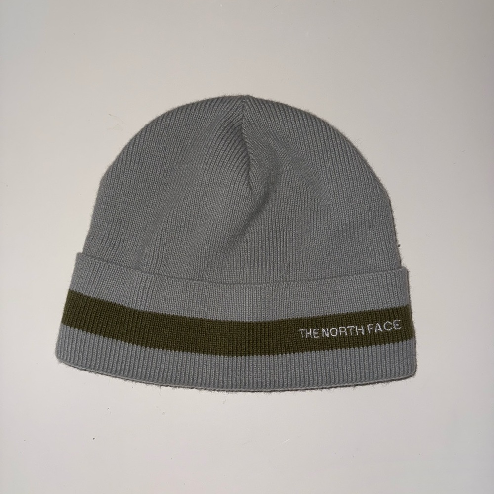 The North Face Gray and Green Knit Hat